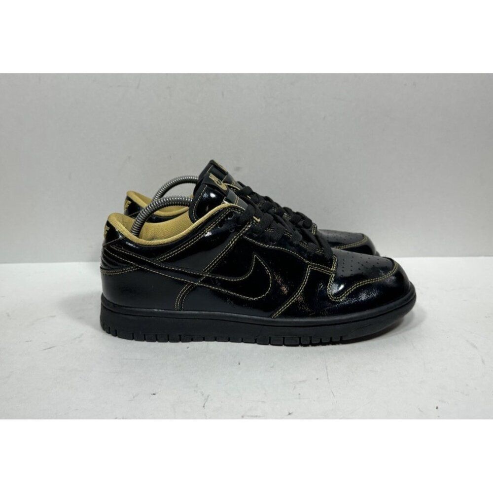 Nike Dunk Low Black Metallic Gold Patent 309324-001 Men’s Size 8 / Womens 9.5‎